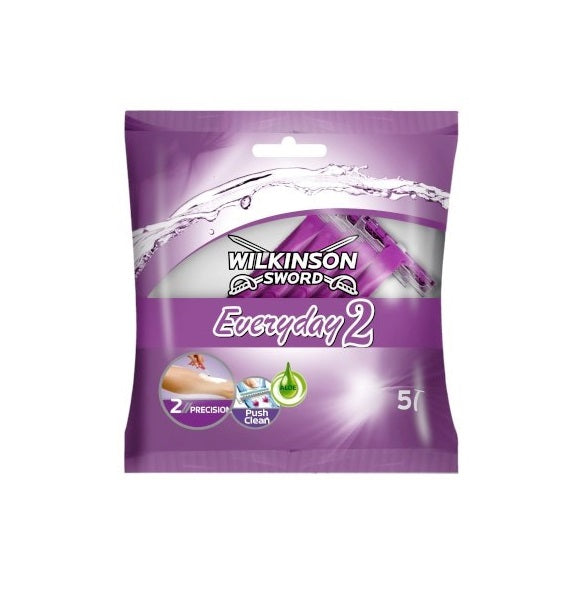 WILKINSON SWORD EVERYDAY 2 WOMENS DISPOSABLE RAZORS 5/PK. WE2L \\\KD32116
