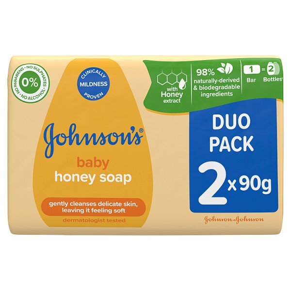 JOHNSONS BABY HONEY SOAP 90GM 2/PK. JBST \\\KD32118