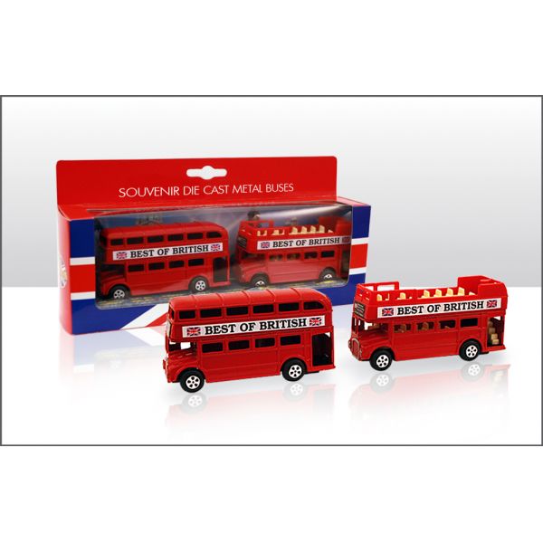 LONDON DIE CAST PULL BACK RED OPEN TOP BUS SET. EL66756 \\\KD32138
