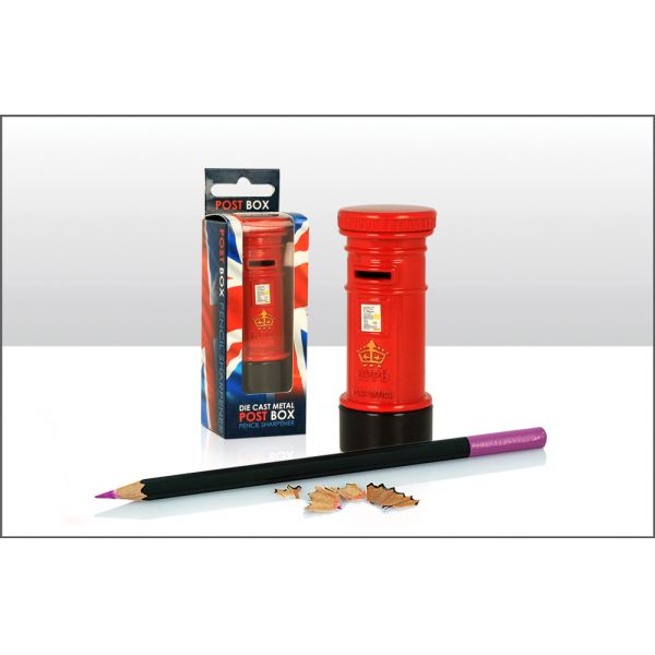 LONDON DIE CAST METAL RED POST BOX PENCIL SHARPNER. EL53978 \\\KD32139