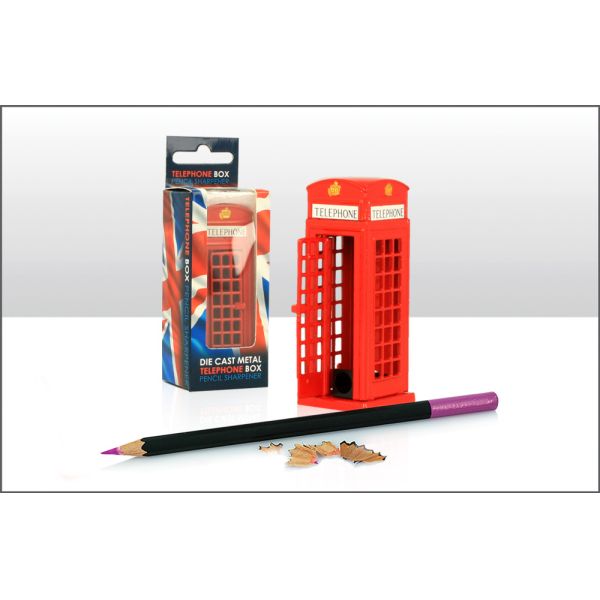 LONDON DIE CAST METAL RED TELEPHONE BOX PENCIL SHARPNER. EL53979 \\\KD32140
