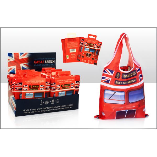 LONDON BUS DESIGN FOLD UP SHOPPING BAG. EL75190 \\\KD32146