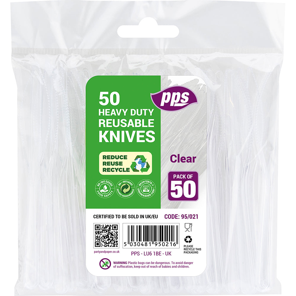 PPS HEAVY DUTY CLEAR PLASTIC KINVE 50/PK. PPS95021 \\\KD32196