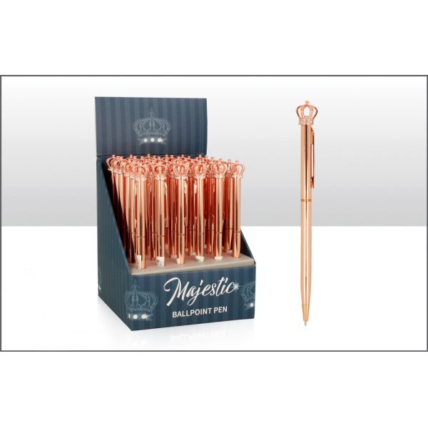 ROSE GOLD CROWN TOP PEN 36/PK. EL74836 \\\KD32201