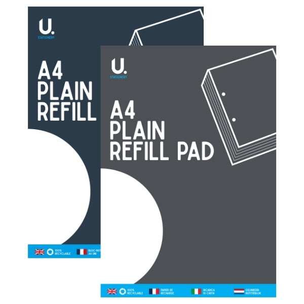 U STATIONERY A4 PLAIN REFILL PAD. P1029 \\\KD32314