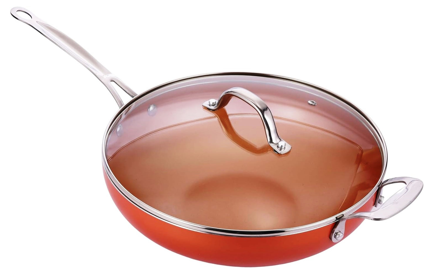 INNOVACOOK COPPER CERAMIC WOK WITH LID 30CM. ICAX-01004 \\\KD32364