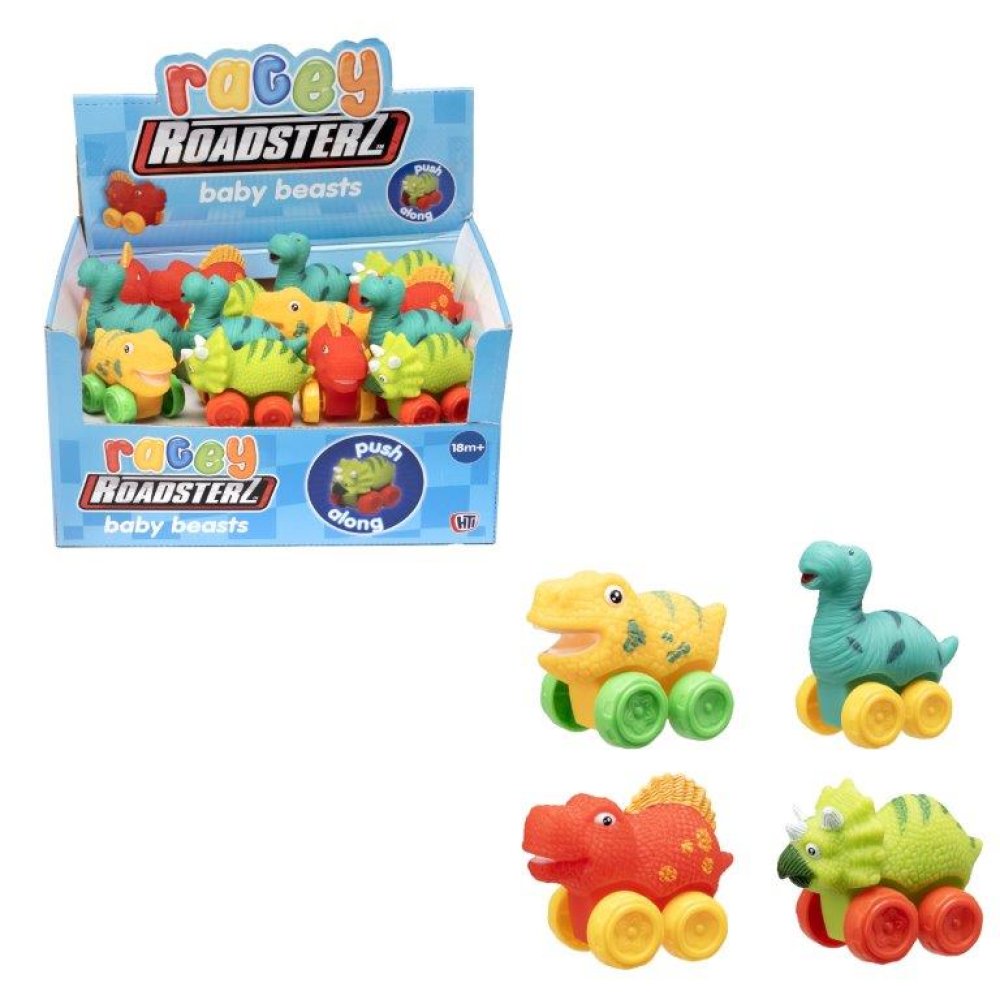 ROADSTERZ RACEY PUSH ALONG ASSORTED DINOSAUR BABY BEASTS TOYS. 1376667 \\\KD32383