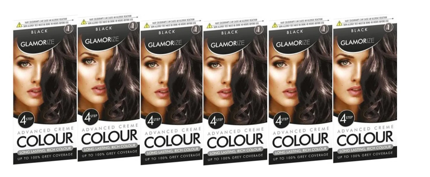 GLAMORIZE LONG LASTING WOMAN HAIR DYE COLOUR NO. 1 - BLACK 6/PK. OL309642 \\\KD32440