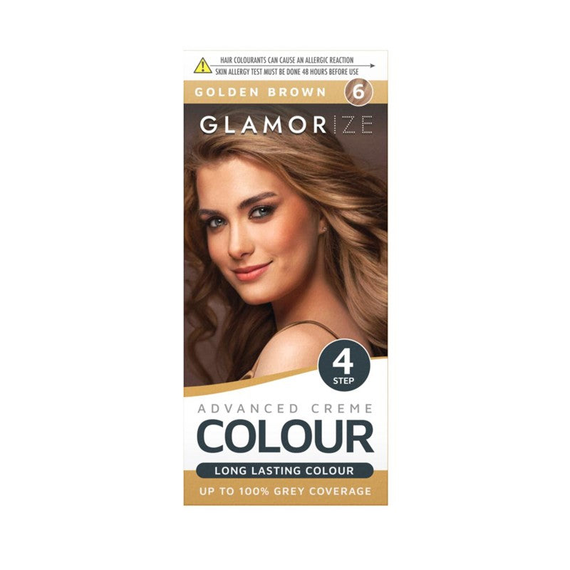 GLAMORIZE LONG LASTING WOMAN HAIR DYE COLOUR NO. 6 - GOLDEN BROWN. OL309643 \\\KD32441