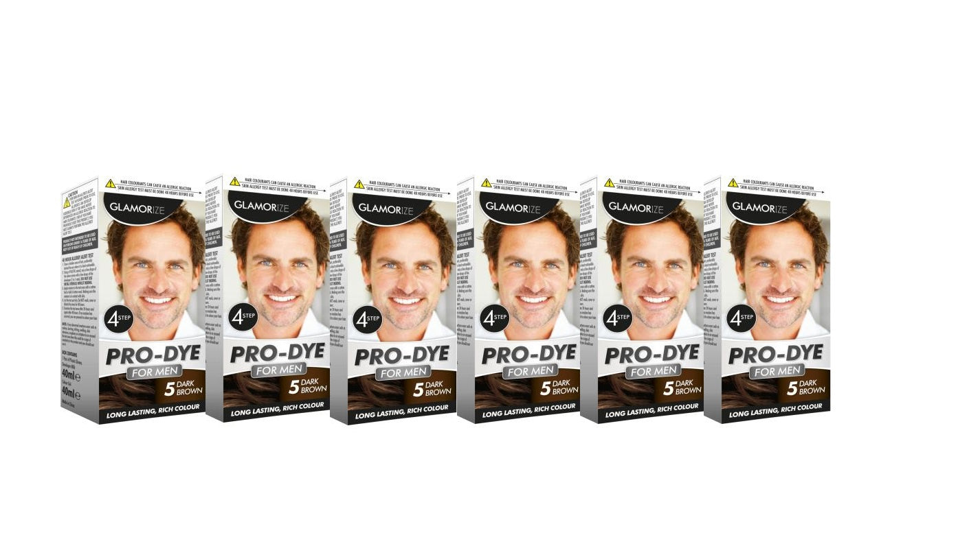 GLAMORIZE LONG LASTING MAN HAIR DYE COLOUR NO. 5 - DARK BROWN 6/PK. OL310999 \\\KD32442