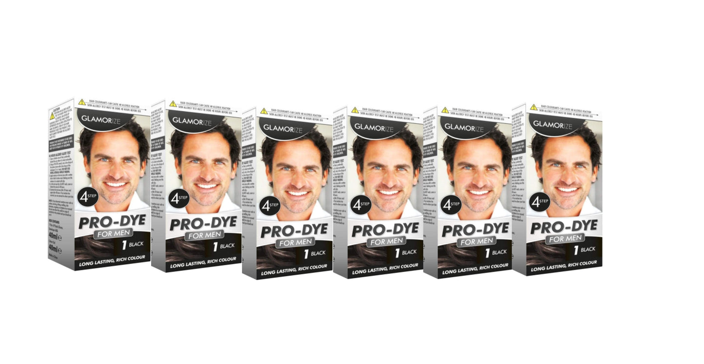 GLAMORIZE LONG LASTING MAN HAIR DYE COLOUR NO. 1 - BLACK 6/PK. OL310998 \\\KD32443