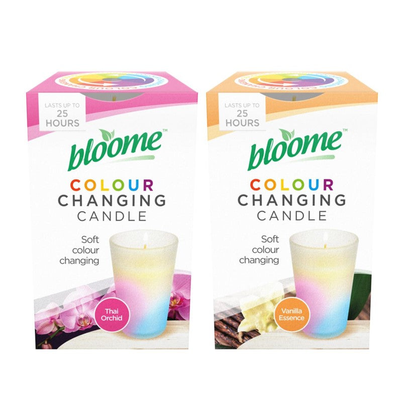 BLOOME ASSORTED COLOUR CHANGING FRAGRANCED CANDLE. OL316156 \\\KD32448