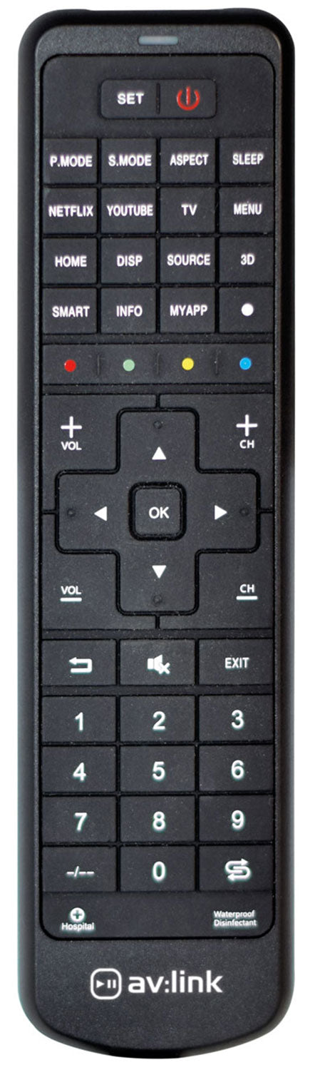 AV LINK RUGGED UNIVERSAL TV REMOTE CONTROL. 149.507UK \\\KD32452