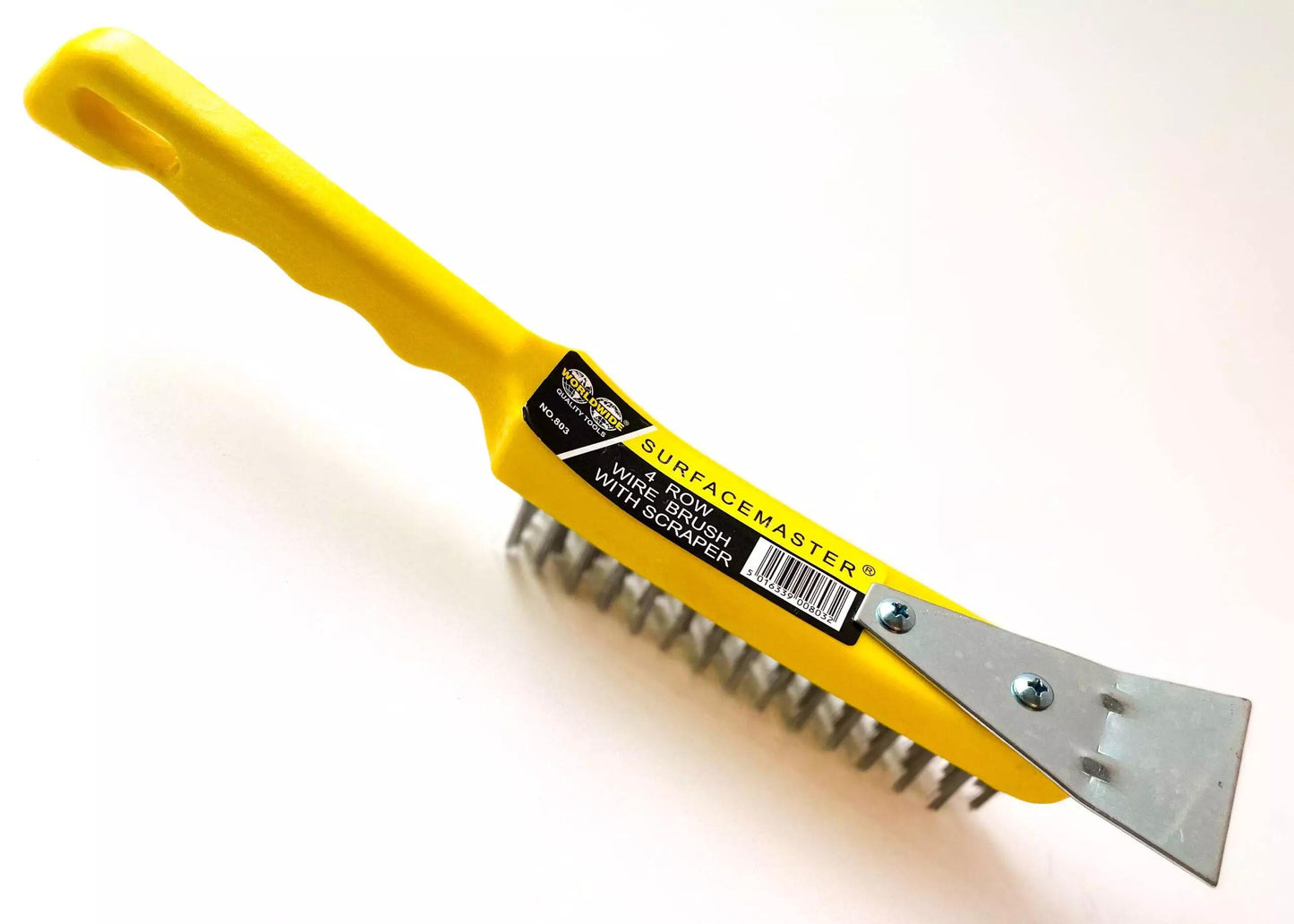 WORLDWIDE TOOLS SURFACE MASTER 4 ROW WIRE BRUSH WITH SCRAPER. 803 \\\KD32493