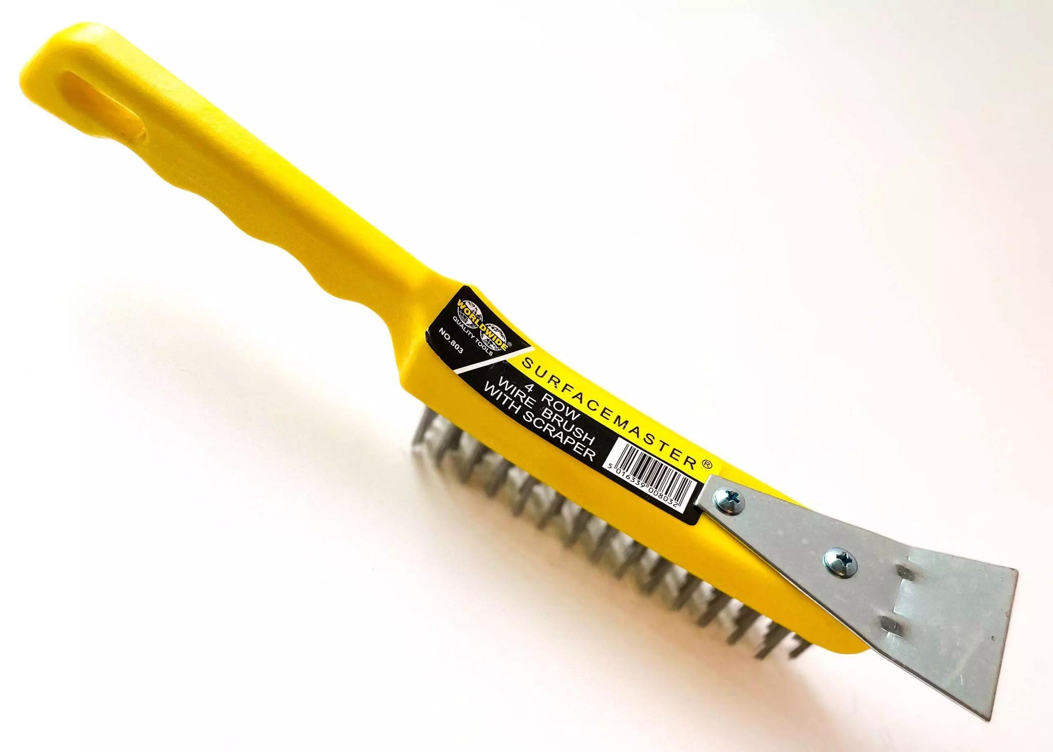 WORLDWIDE TOOLS SURFACE MASTER 4 ROW WIRE BRUSH WITH SCRAPER. 803 \\\KD32493