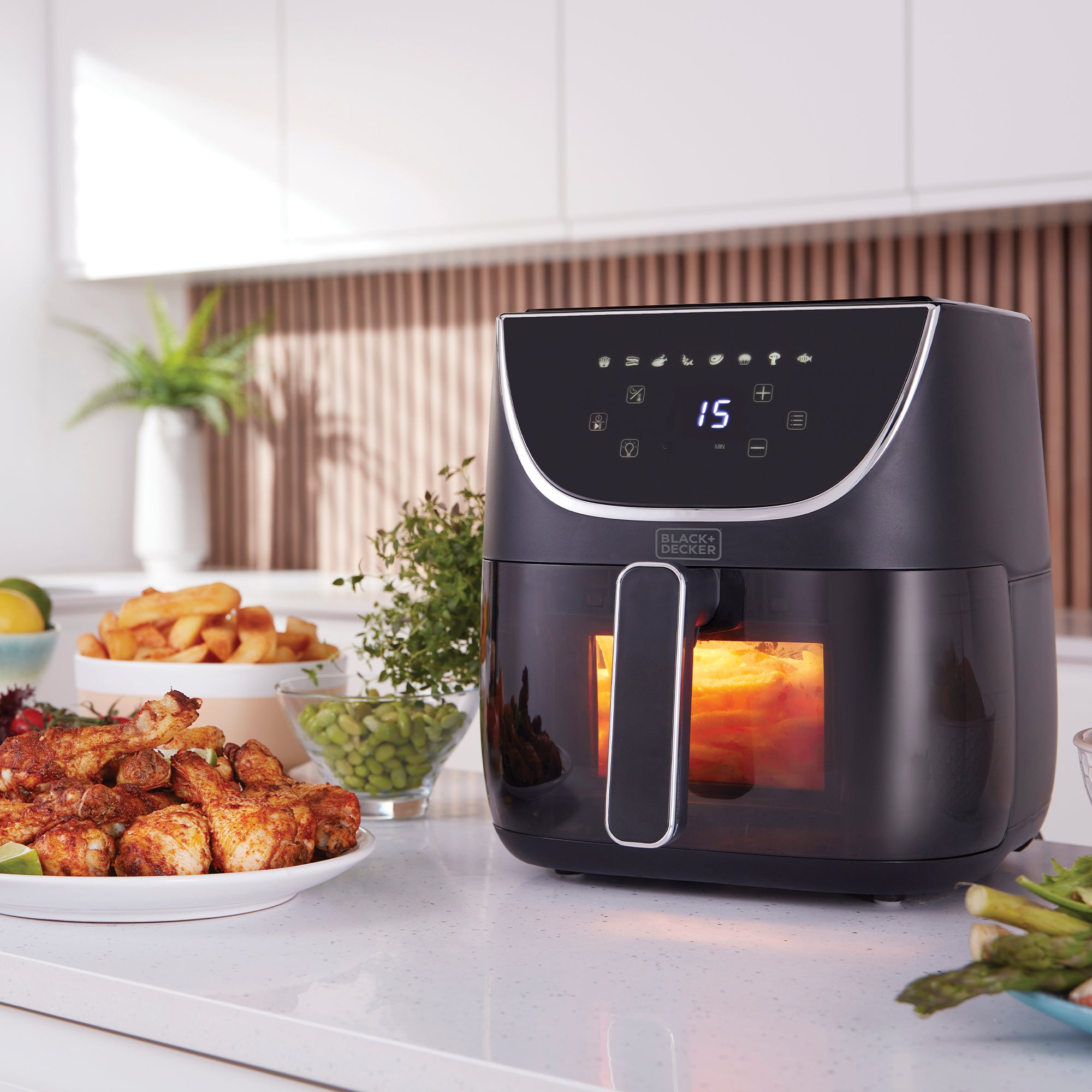 BLACK & DECKER DIGITAL AIR FRYER WITH WINDOW 6LTR - BLACK \\\KD32523