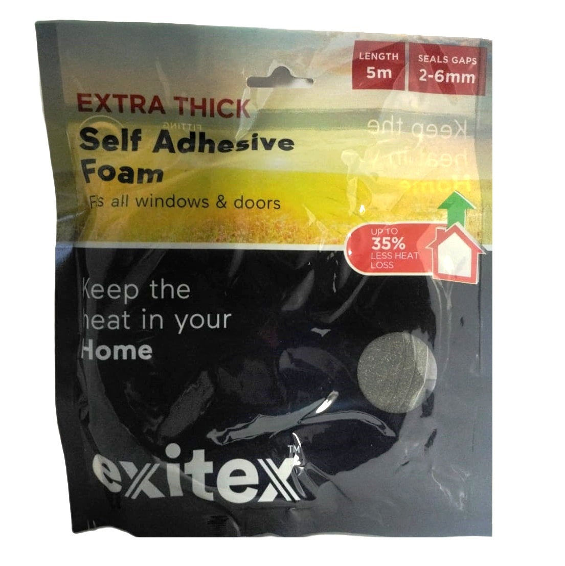 EXITEX EXTRA THICK SELF ADHESIVE FOAM TAPE 5M - GREY. 1.01.0384.0005.25 \\\KD32537