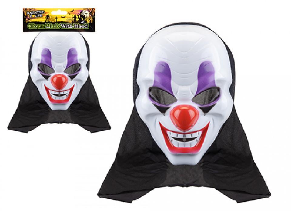 HAUNTED HOUSE CLOWN MASK WITH HOOD. PI973100 \\\KD32562