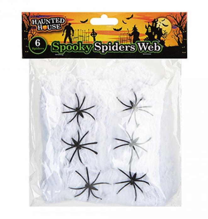 HAUNTED HOUSE JUMBO SPOOKY SPIDERS WEB. PI976043 \\\KD32582