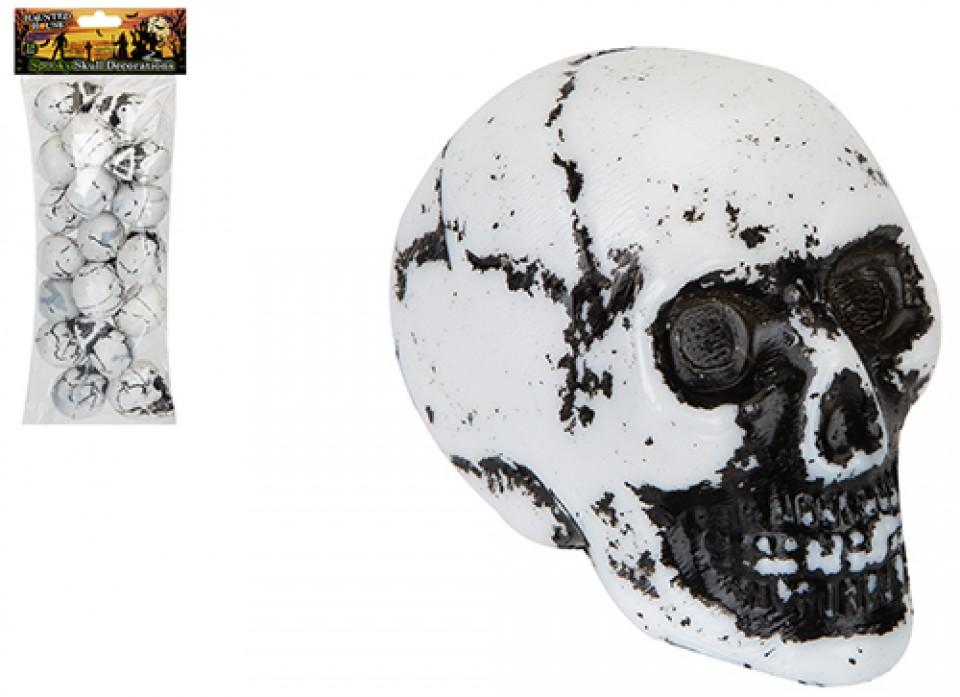 HAUNTED HOUSE SPOOKY SKULL DECORATIONS 18/PK. PI975109 \\\KD32585