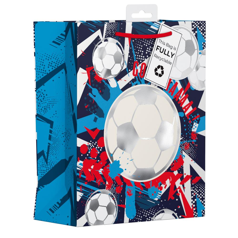 GIFTMAKER FOOTBALL DESIGN MEDIUM GIFT BAGS APX 30 X 22 CM. YANGB60M \\\KD32601