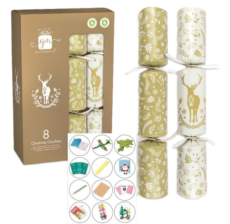 GIFTMAKER CHRISTAMS CRACKERS 8/PK - CREAM & GOLD. XAPGS504 \\\KD32605