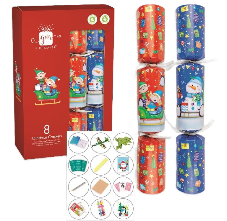 GIFTMAKER CHRISTMAS CRACKERS 8/PK - NOVELTY CHARACTER. XAPGS502 \\\KD32607