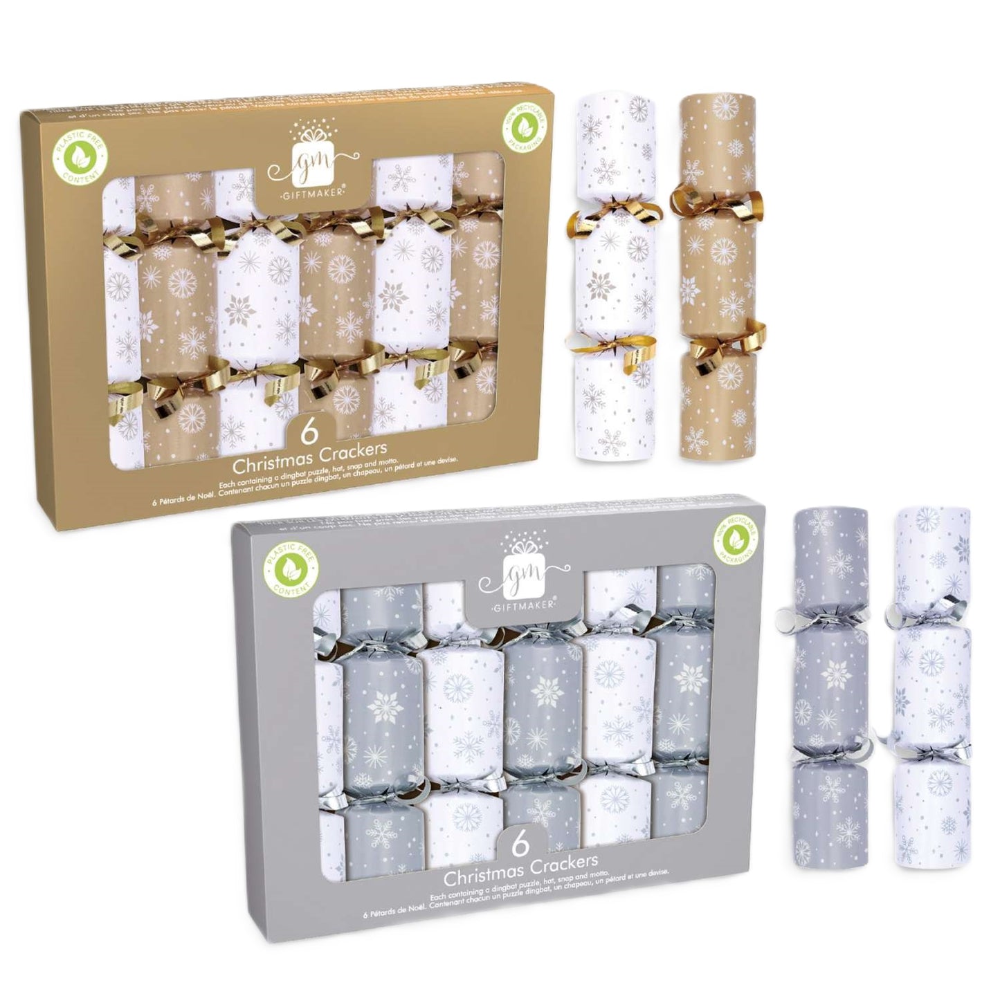 GIFTMAKER CHRISTMAS CRACKERS 6/PK - GOLD & SILVER. XAPGS101 \\\KD32613