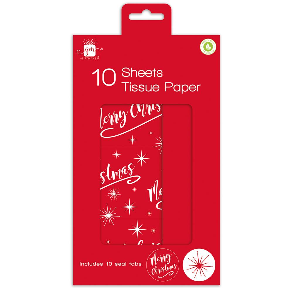 GIFTMAKER MERRY CHRISTMAS TISSUE PAPER 10/PK. XAMGA106 \\\KD32630