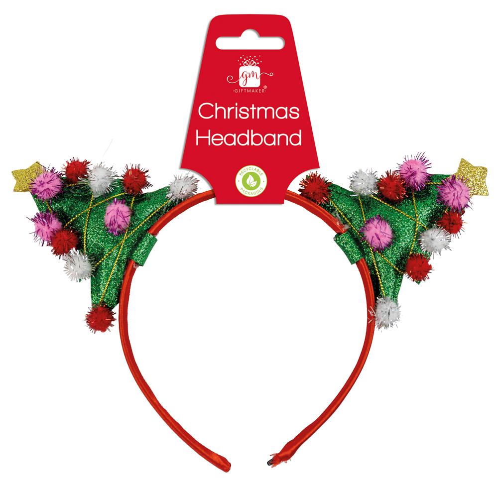 GIFTMAKER POM POM CHRISTMAS TREE HEADBAND. XAPGZ421 \\\KD32637