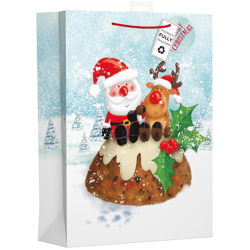 GIFTMAKER CHRISTAMS SANTA & REINDEER EXTRA LARGE GIFT BAGS APX 47 X 33 CM. XANGB02X \\\KD32650
