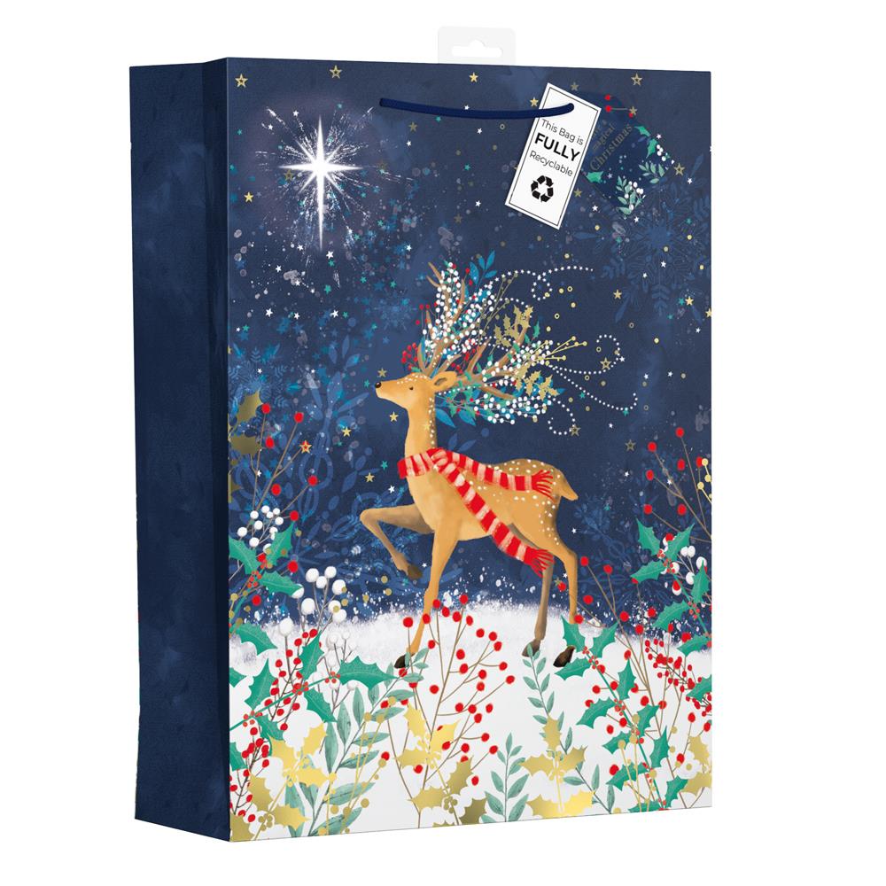 GIFTMAKER CHRISTAMS WHIMSICAL REINDEER EXTRA LARGE GIFT BAGS APX 47 X 33 CM. XANGB81X \\\KD32654