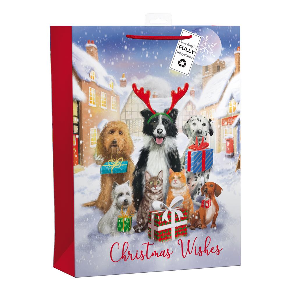 GIFTMAKER CHRISTMAS PETS EXTRA LARGE GIFT BAGS APX 47 X 33 CM. XAPGB38X \\\KD32657