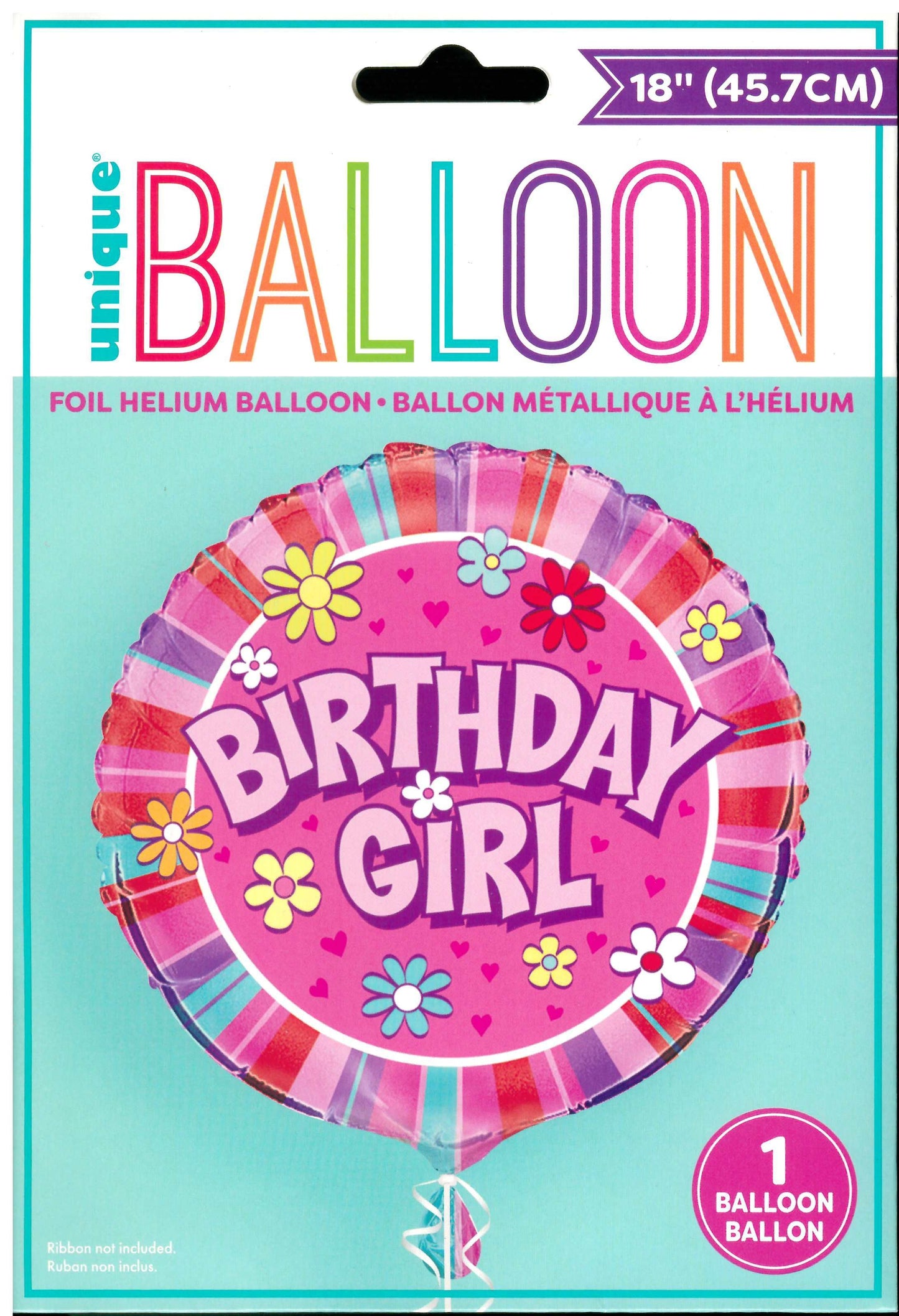 UNIQUE BIRTHDAY GIRL ROUND FOIL BALLOON 18". UNI53093 \\\KD32675
