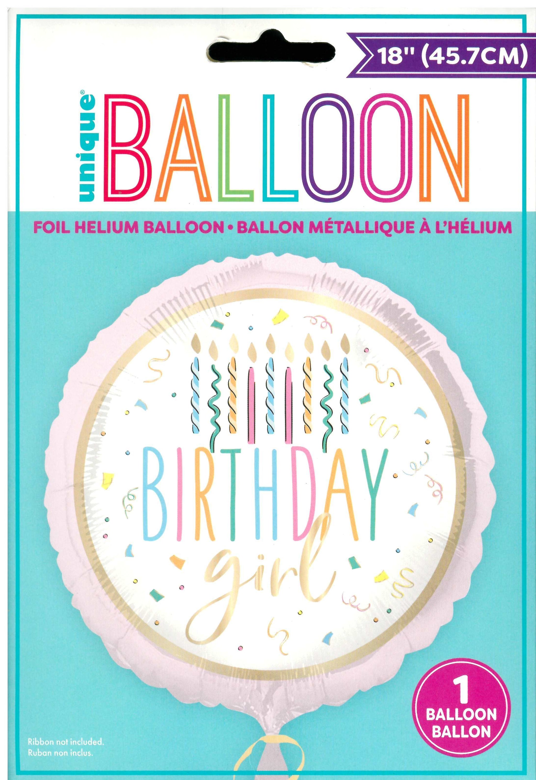 UNIQUE BIRTHDAY GIRL FOIL BALLOONS 18". UNI81981 \\\KD32684
