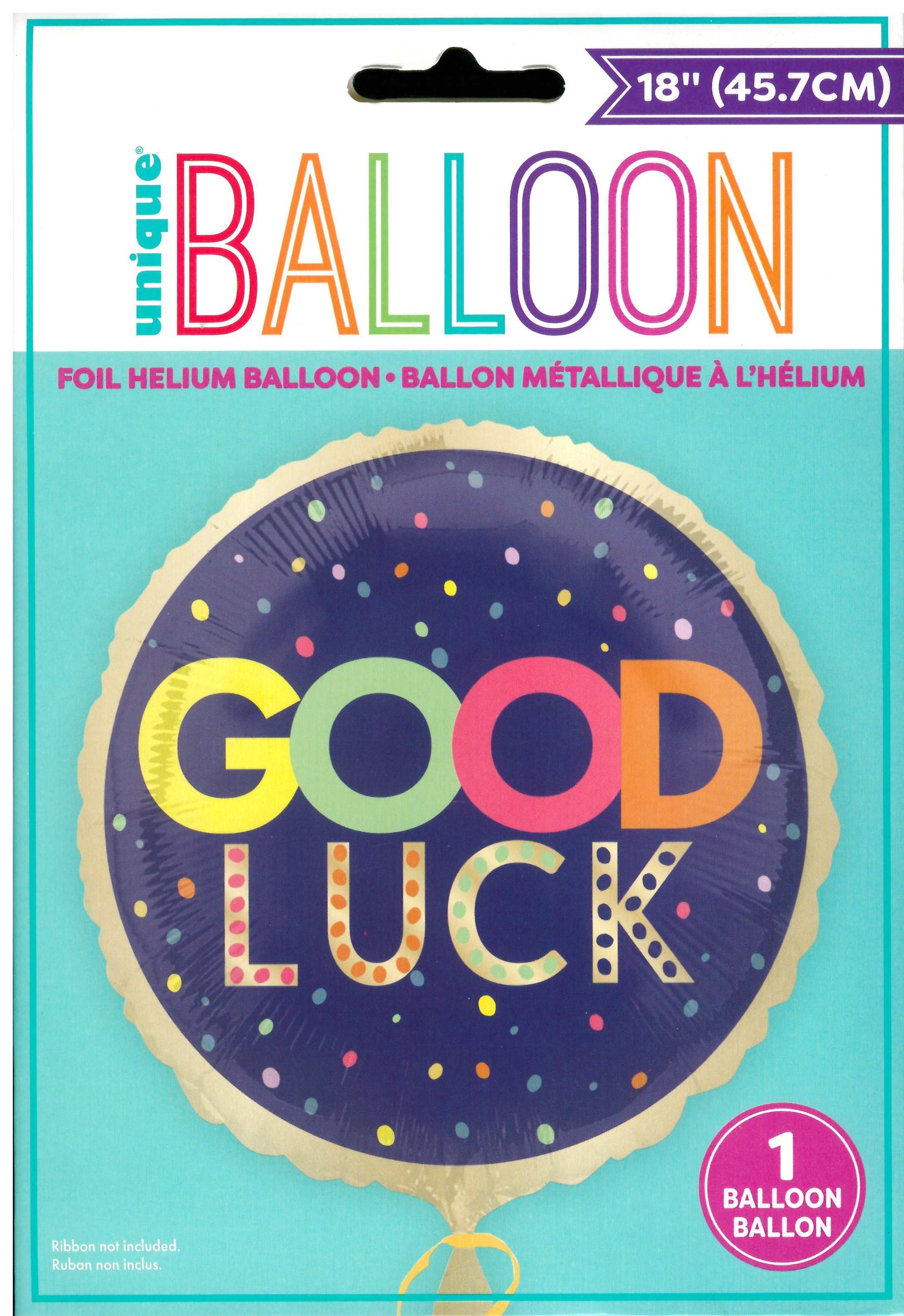 UNIQUE GOOD LUCK ROUND FOIL BALLOON 18". UNI81987 \\\KD32695