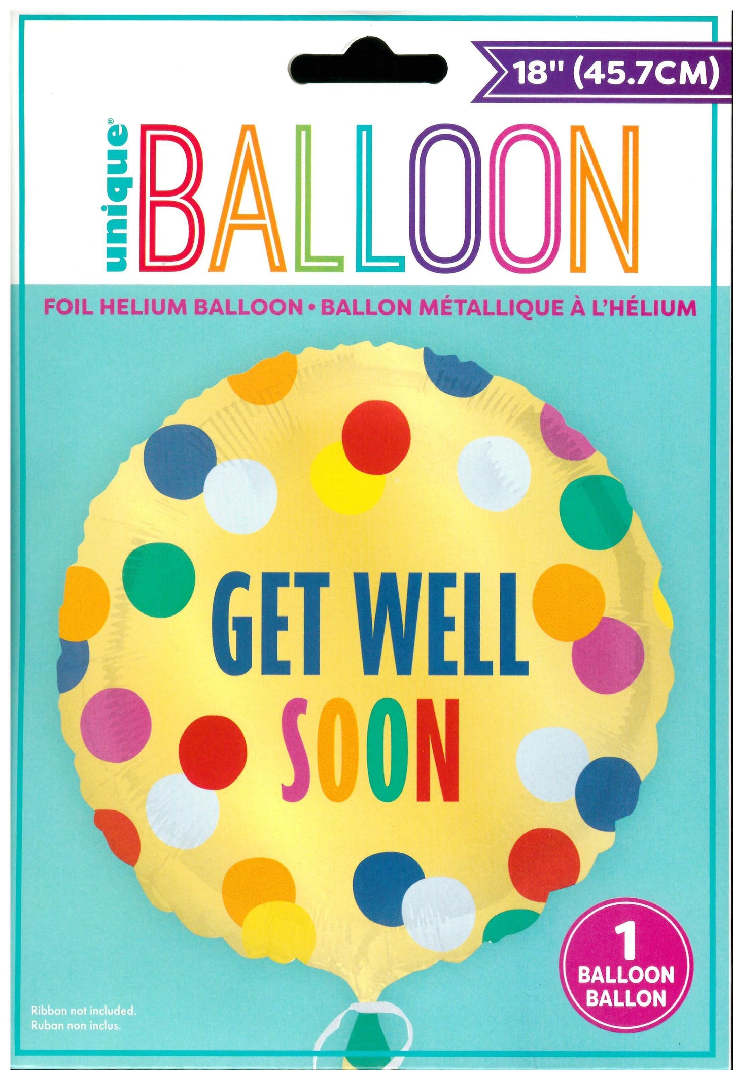 UNIQUE GET WELL SOON ROUND FOIL BALLOON 18". UNI82120 \\\KD32702