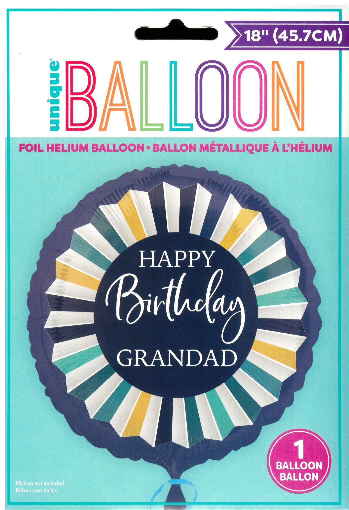 UNIQUE HAPPY BIRTHDAY GRANDAD ROUND FOIL BALLOON 18". UNI85915 \\\KD32703