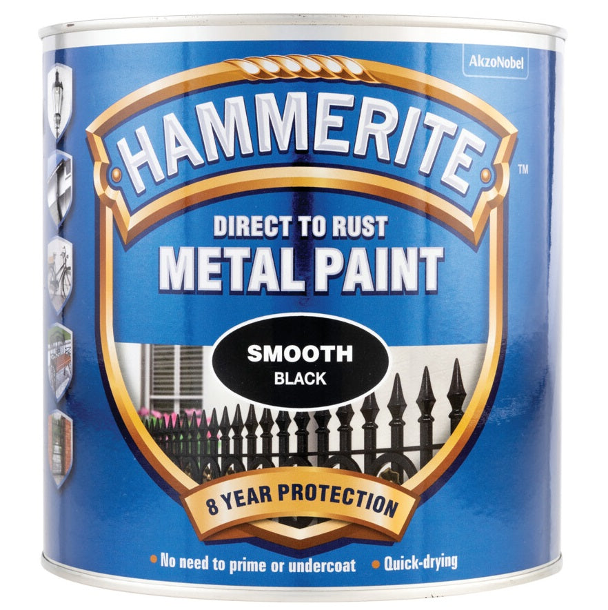 HAMMERITE SMOOTH BLACK METAL PAINT 2.5LTR. 5084866 \\\KD32781
