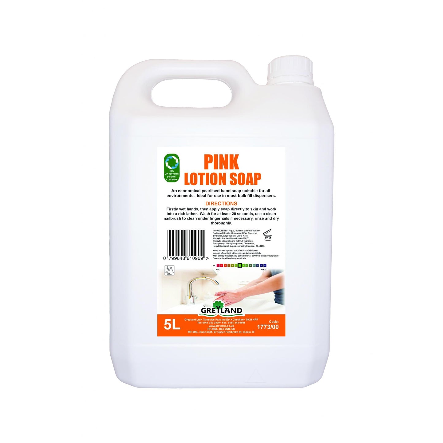 GREYLAND PINK LOTION HAND WASH SOAP 5LTR. 1773 \\\KD32791