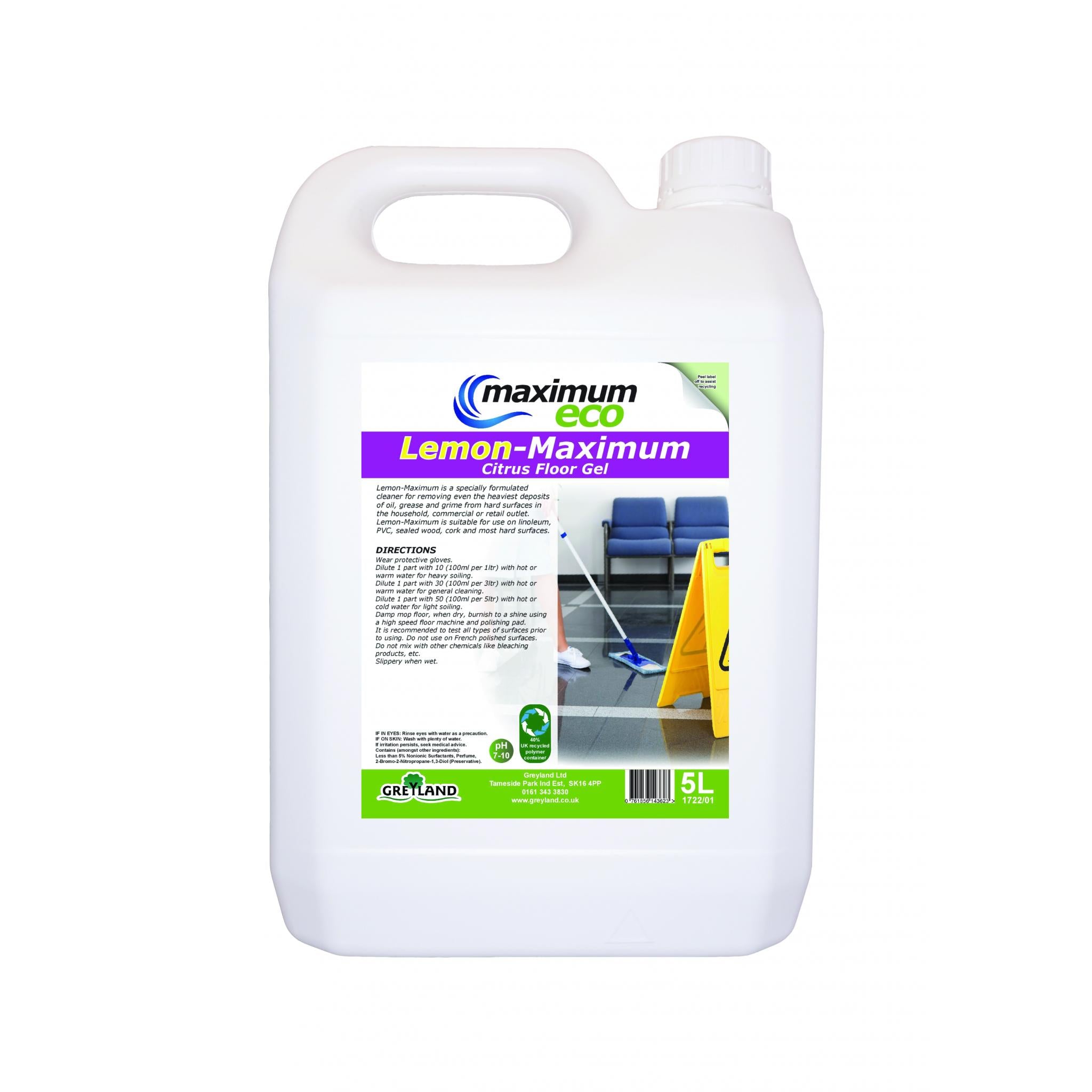 GREYLAND MAXIMUM ECO LEMON FLOOR GEL 5LTR. 1722/01 \\\KD32792