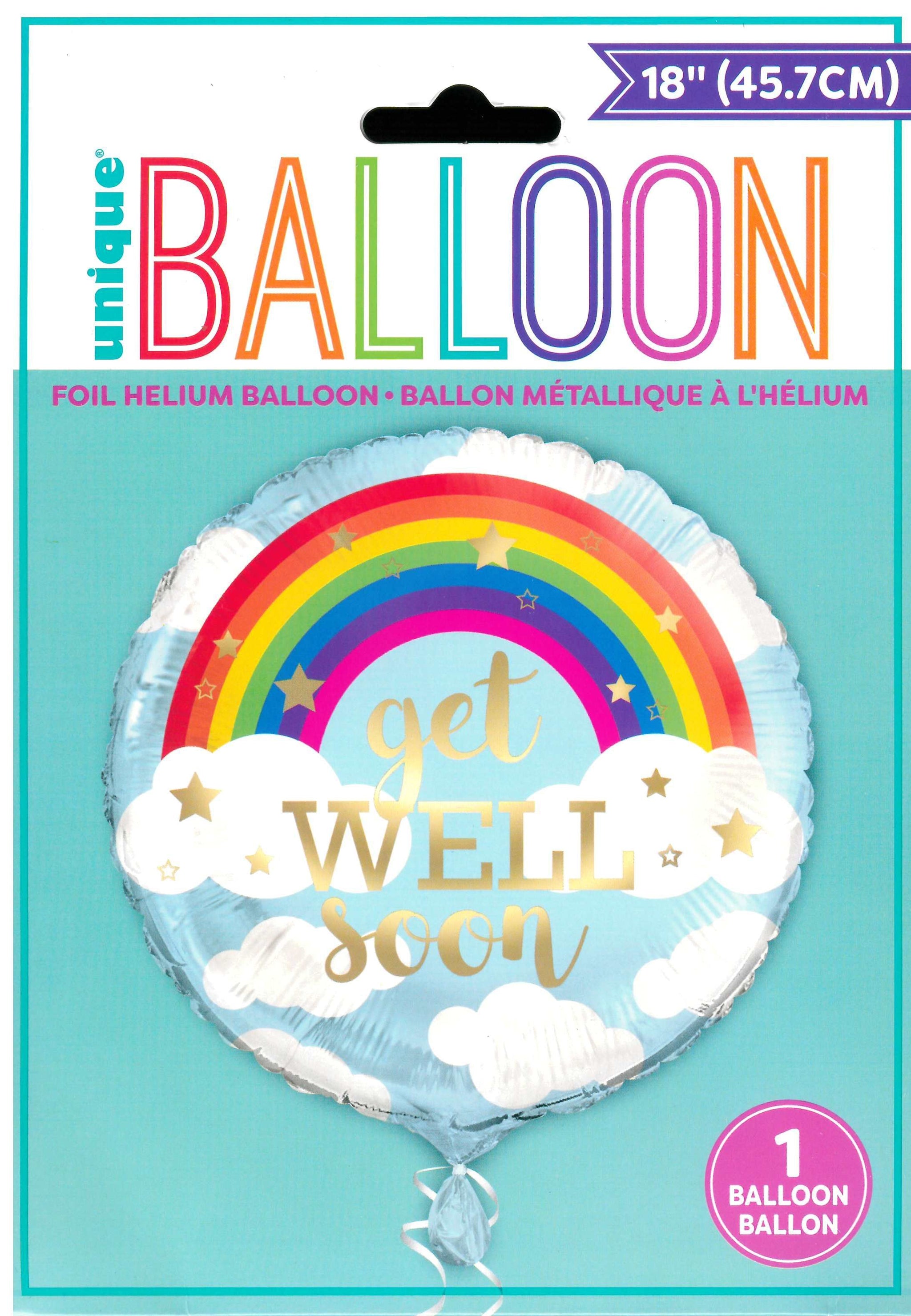 UNIQUE GWT WELL SOON RAINBOW ROUND FOIL BALLOON 18". UNI53753 \\\KD32795