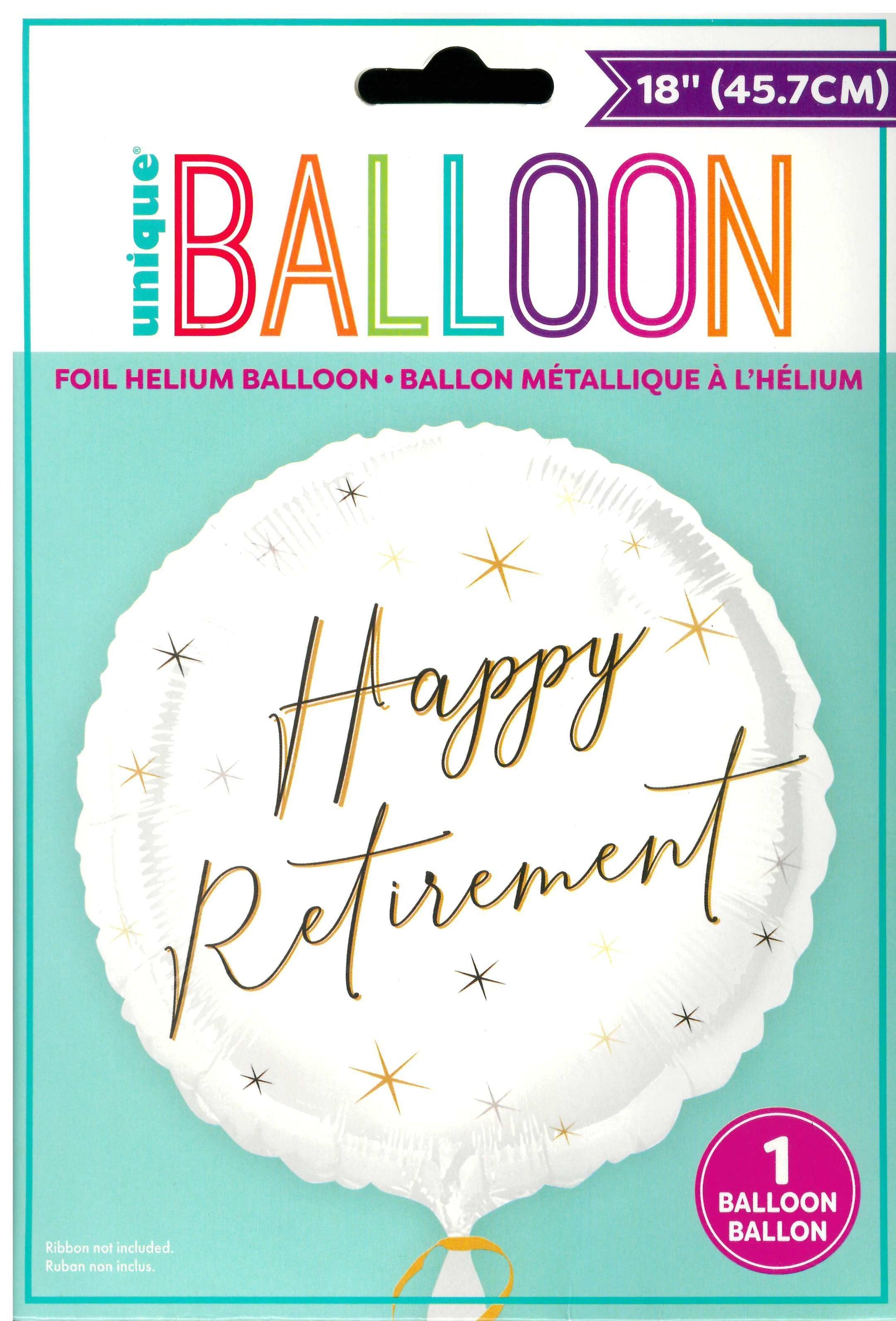 UNIQUE HAPPY RETIREMENT ROUND FOIL BALLOON 18". UNI81988 \\\KD32796