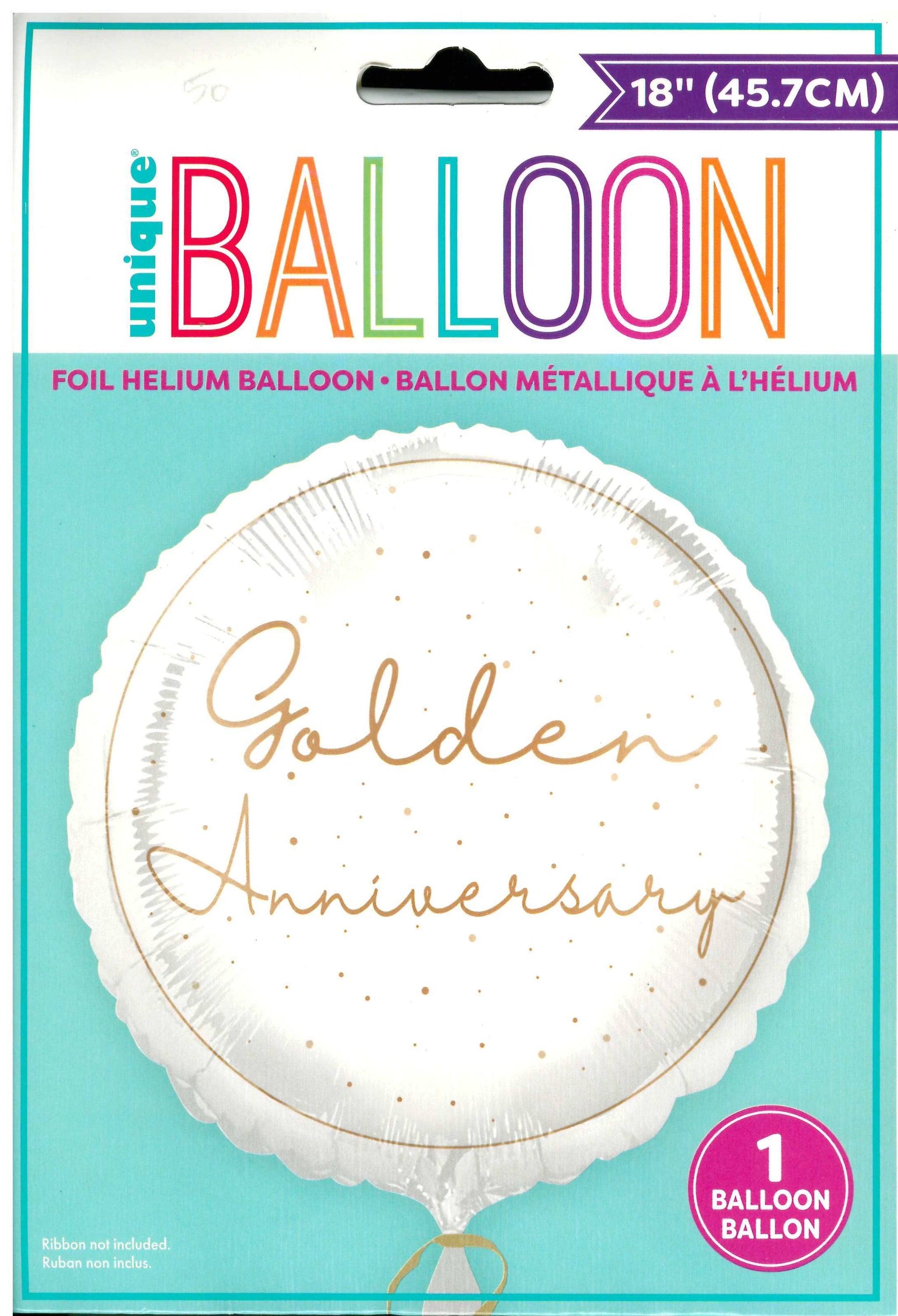 UNIQUE GOLDEN ANNIVERSARY ROUND FOIL BALLOON 18". UNI85870 \\\KD32800