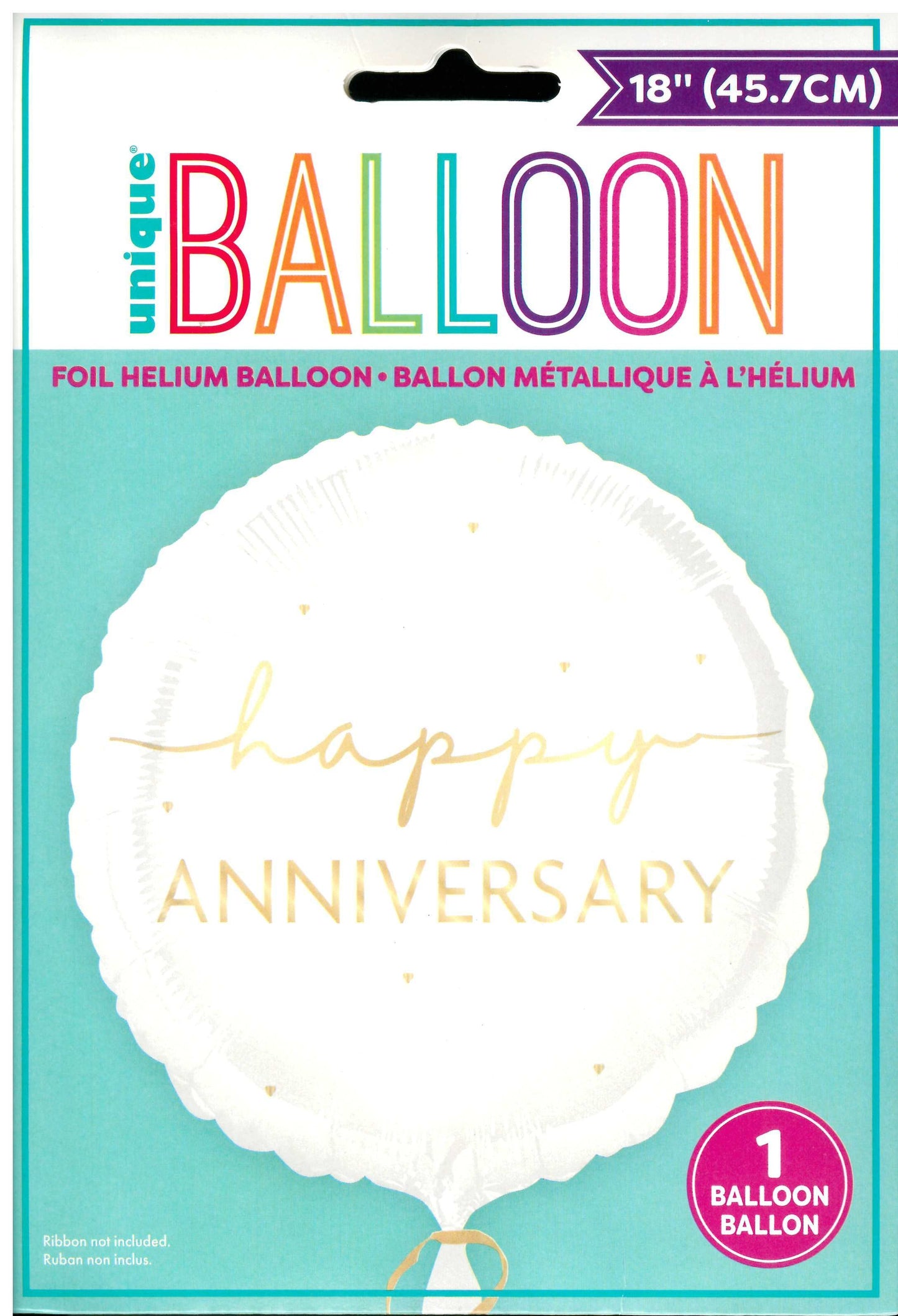 UNIQUE HAPPY ANNIVERSARY ROUND FOIL BALLOON 18". UNI85909 \\\KD32801