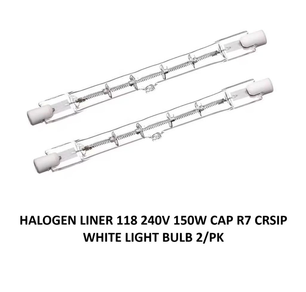 HALOGEN LINER 118 240V 150W CAP R7 CRSIP WHITE LIGHT BULB 2/PK. 42278 \\\KD32827