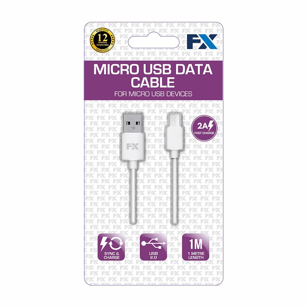 FX FACTORY MICRO USB DATA CABLE FOR MICRO USB DEVICES WHITE. MICUSBWH \\\KD32833
