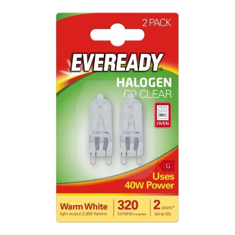 EVEREADY S819 G9 HALOGEN BULBS 40W WARM WHITE COOKER HOOD FILAMENT LAMP 2/PK. S819 \\\KD32857