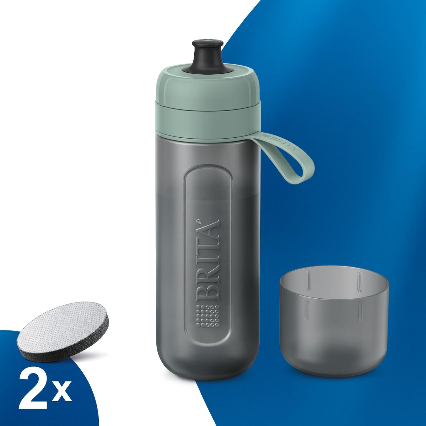 BRITA SPORTS WATER FILTER BOTTLE ACTIVE DARK GREEN 600ML. 1052251 \\\KD32860