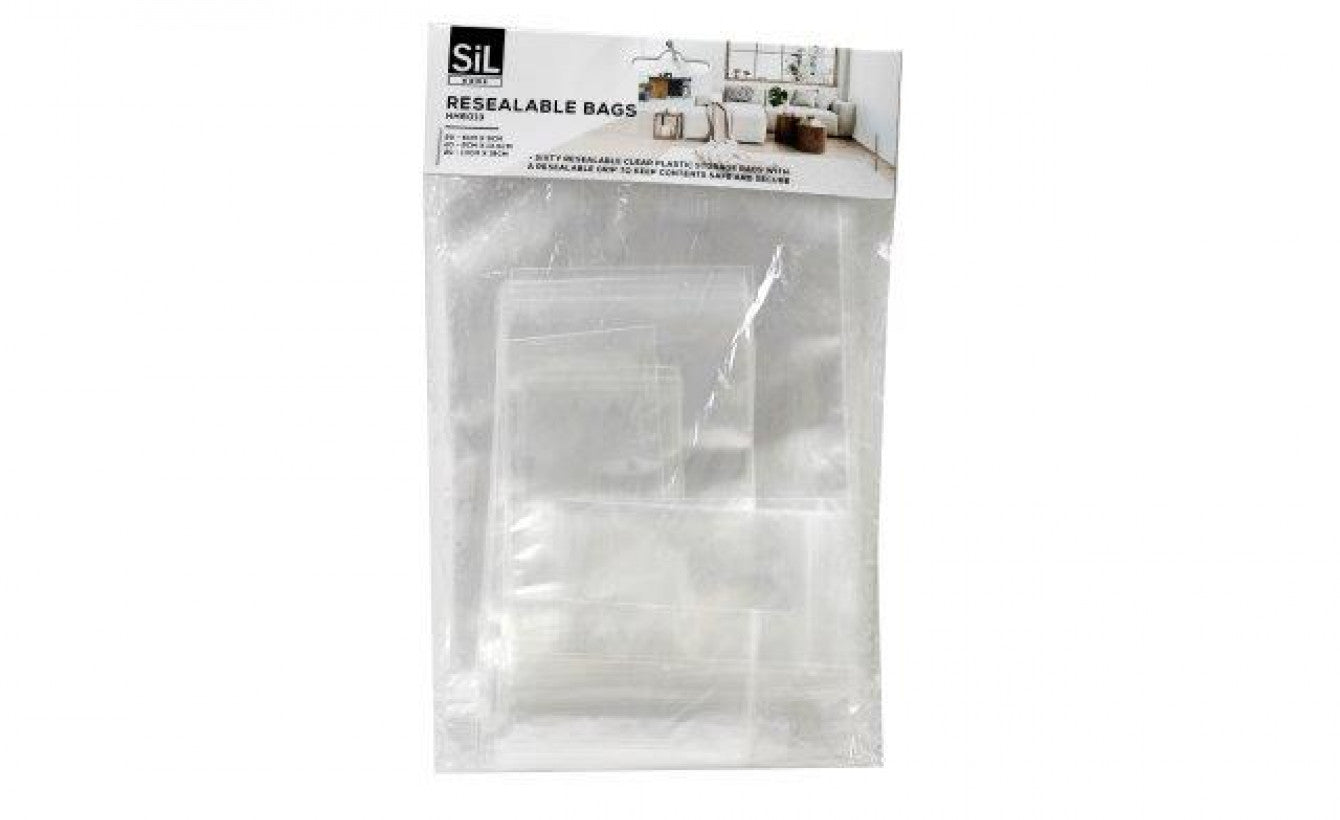 SIL ASSORTED SIZES RESEALABLE BAGS 60/PK. HH6013 \\\KD32883